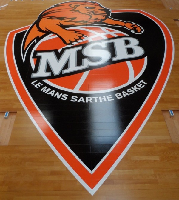 LOGO PARQUET BASKET LE MANS MSB Parquet demontable Basket LE MANS ANTARES 3